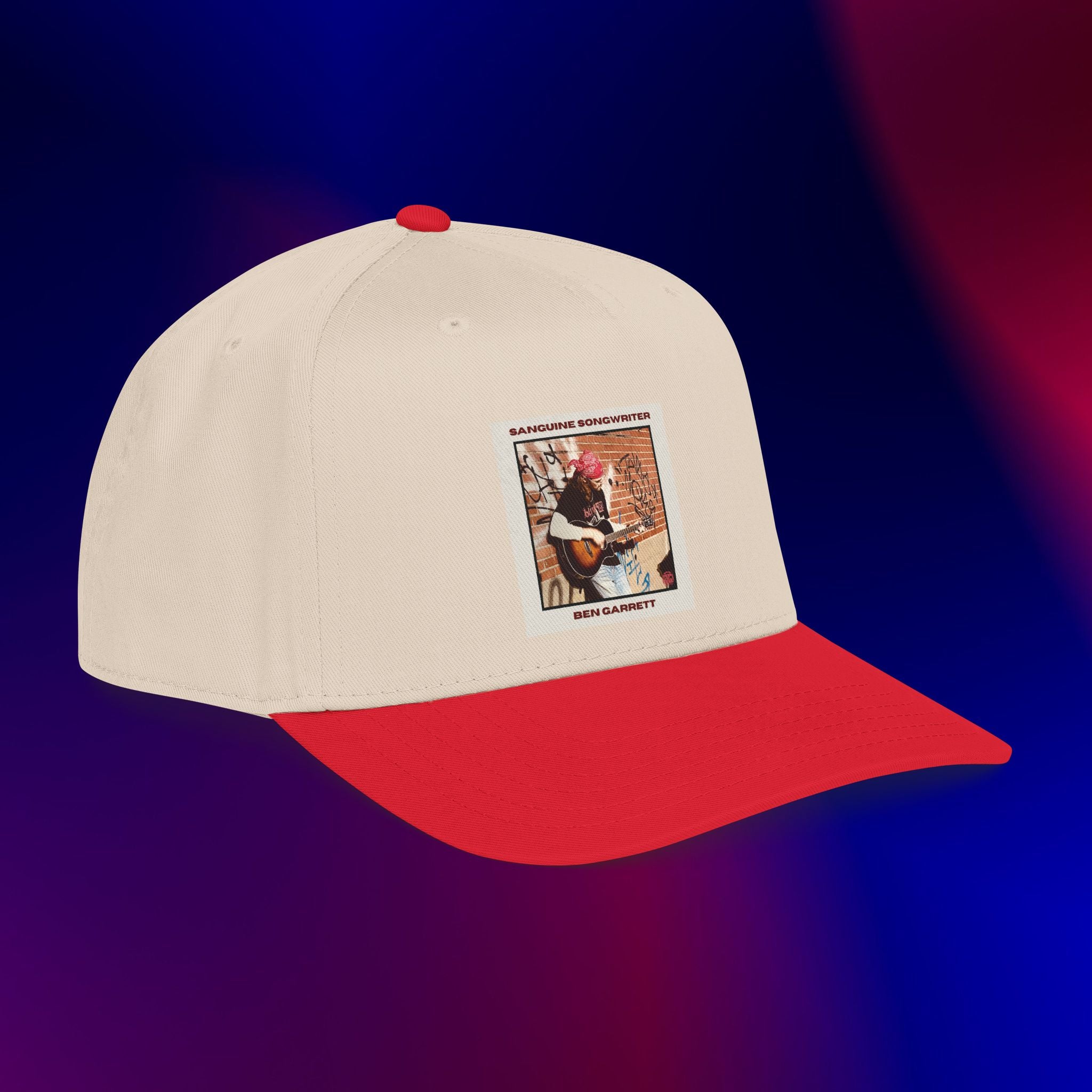 Mid Profile Baseball Cap "Sanguine Songwriter" Design 1