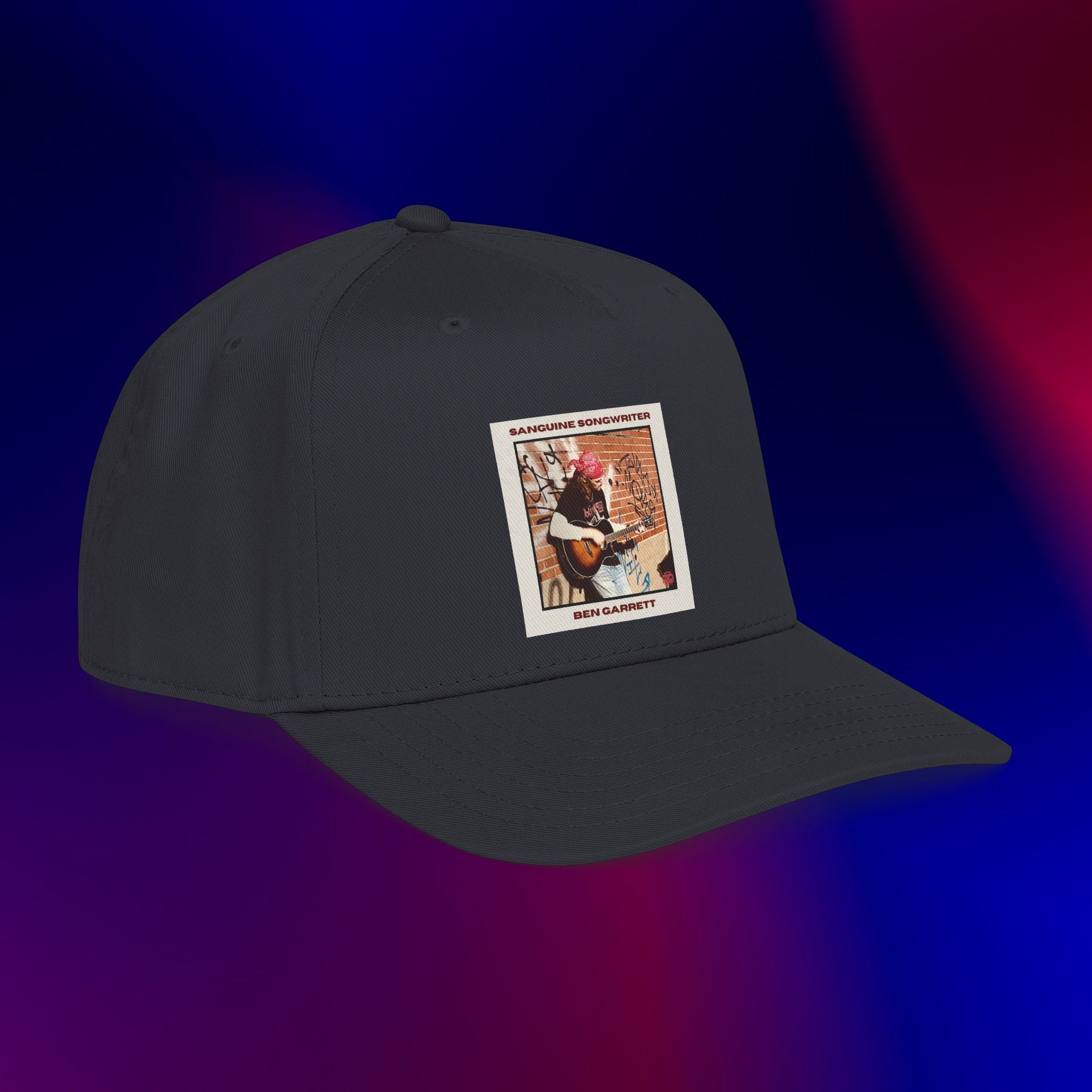 Mid Profile Baseball Cap "Sanguine Songwriter" Design 1