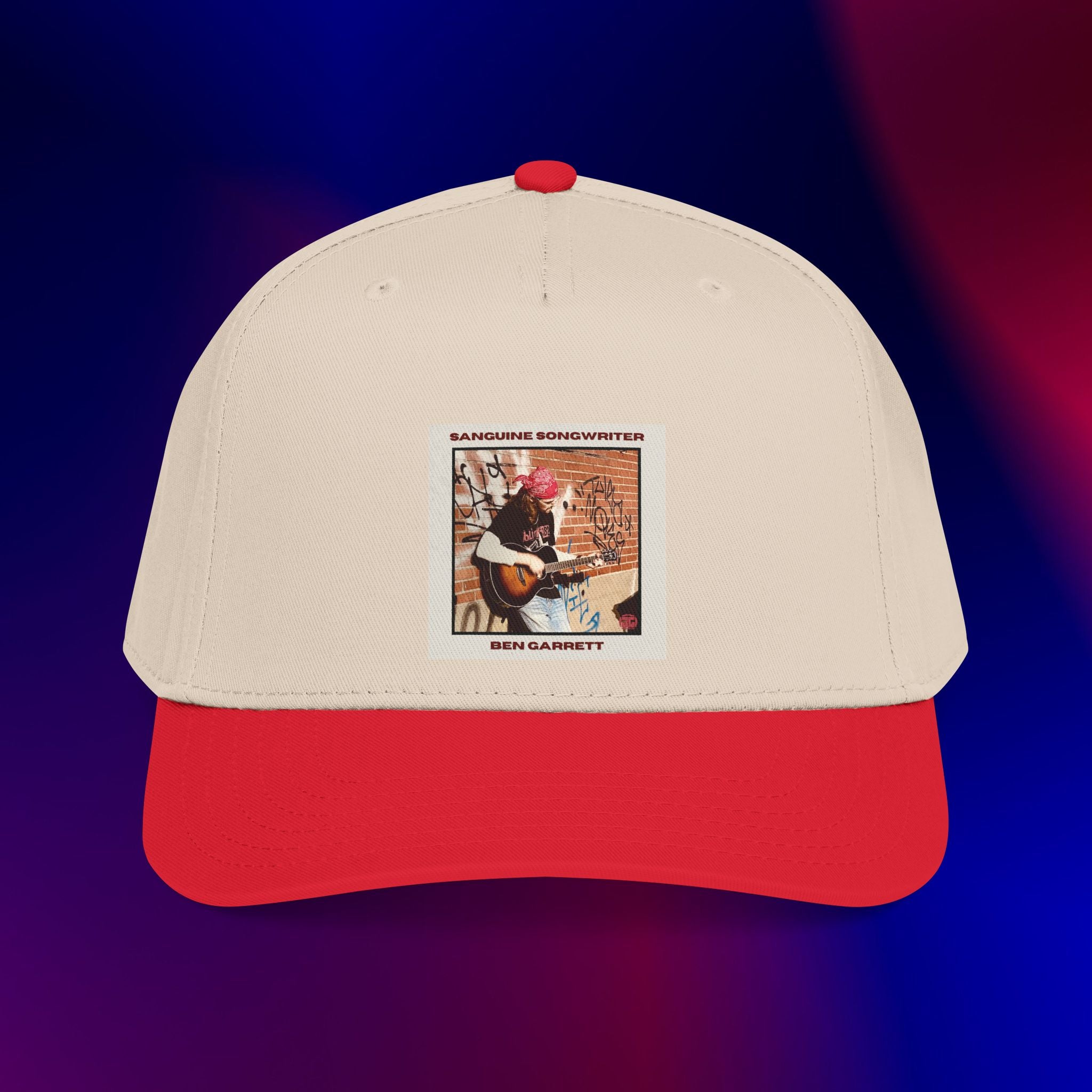 Mid Profile Baseball Cap "Sanguine Songwriter" Design 1