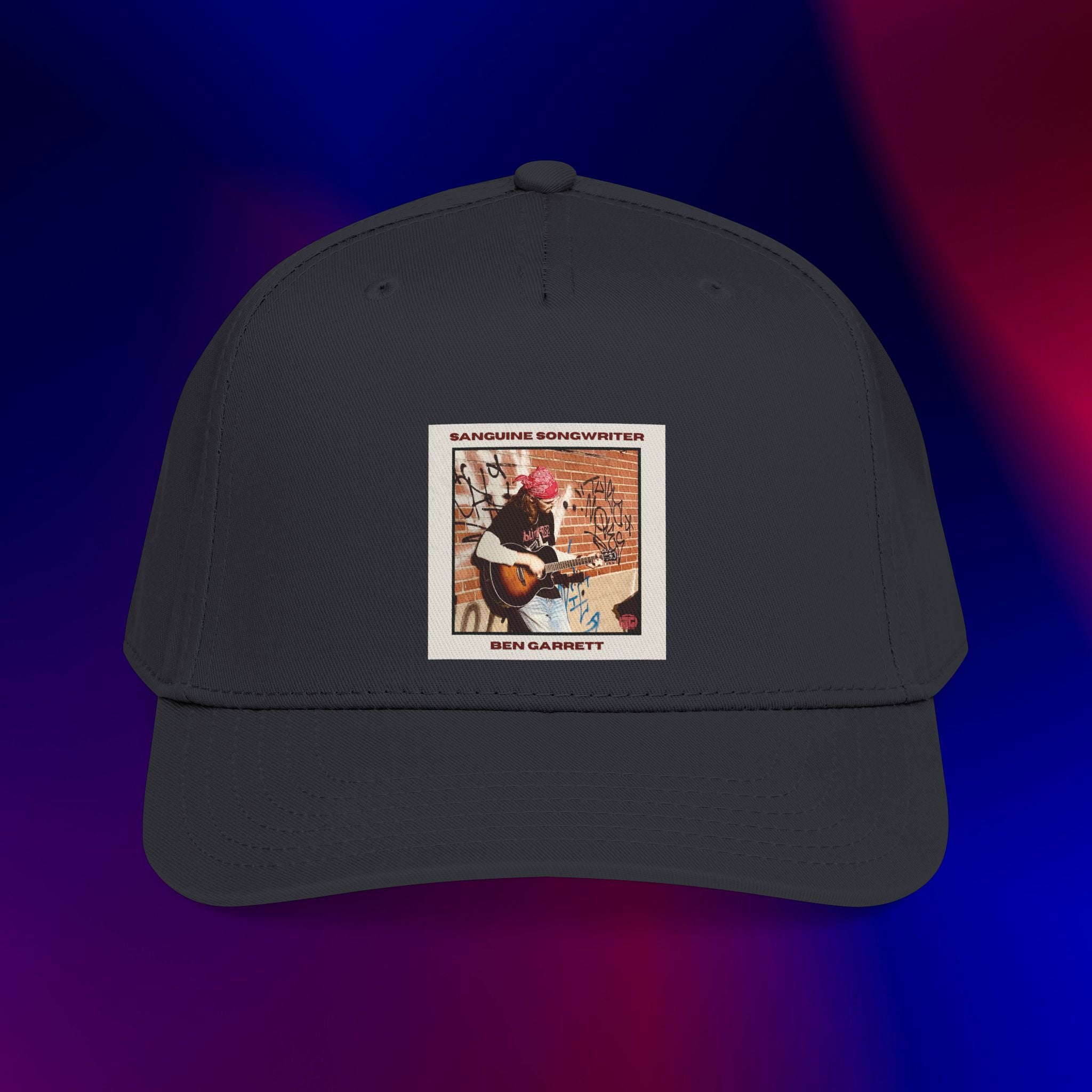 Mid Profile Baseball Cap "Sanguine Songwriter" Design 1