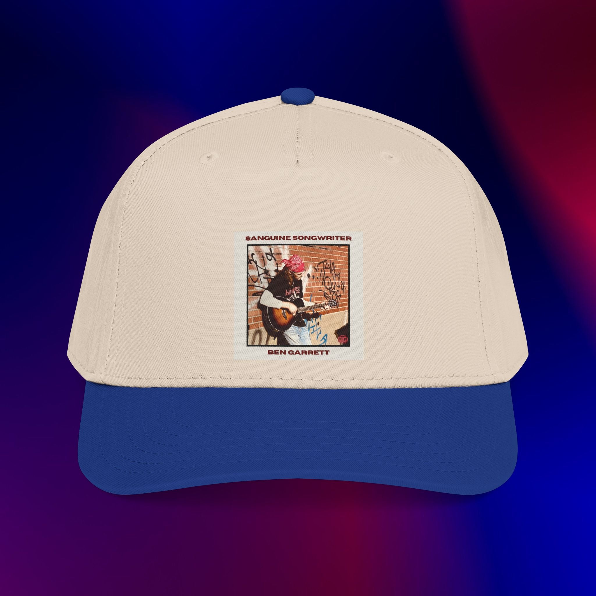 Mid Profile Baseball Cap "Sanguine Songwriter" Design 1
