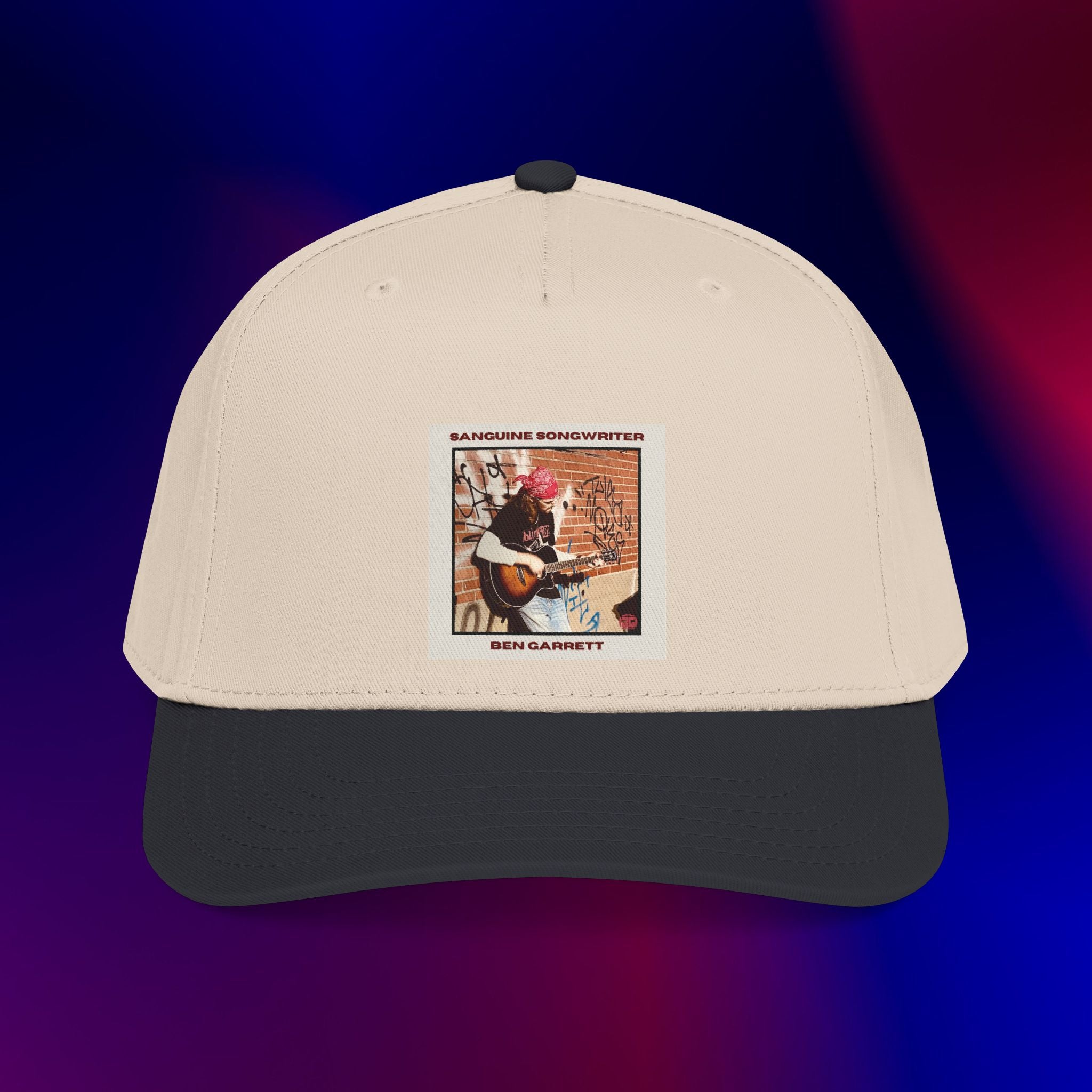 Mid Profile Baseball Cap "Sanguine Songwriter" Design 1